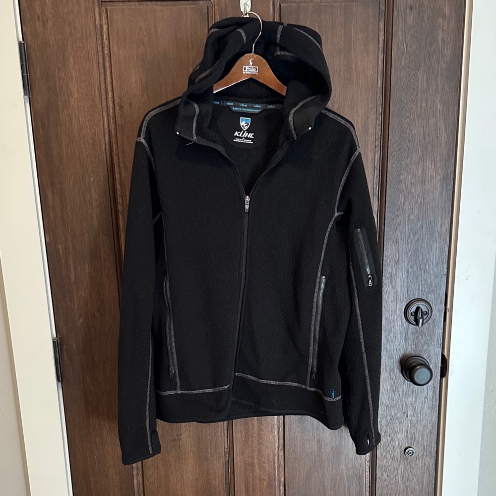 Black Hooded Kuhl fleece with Zipper